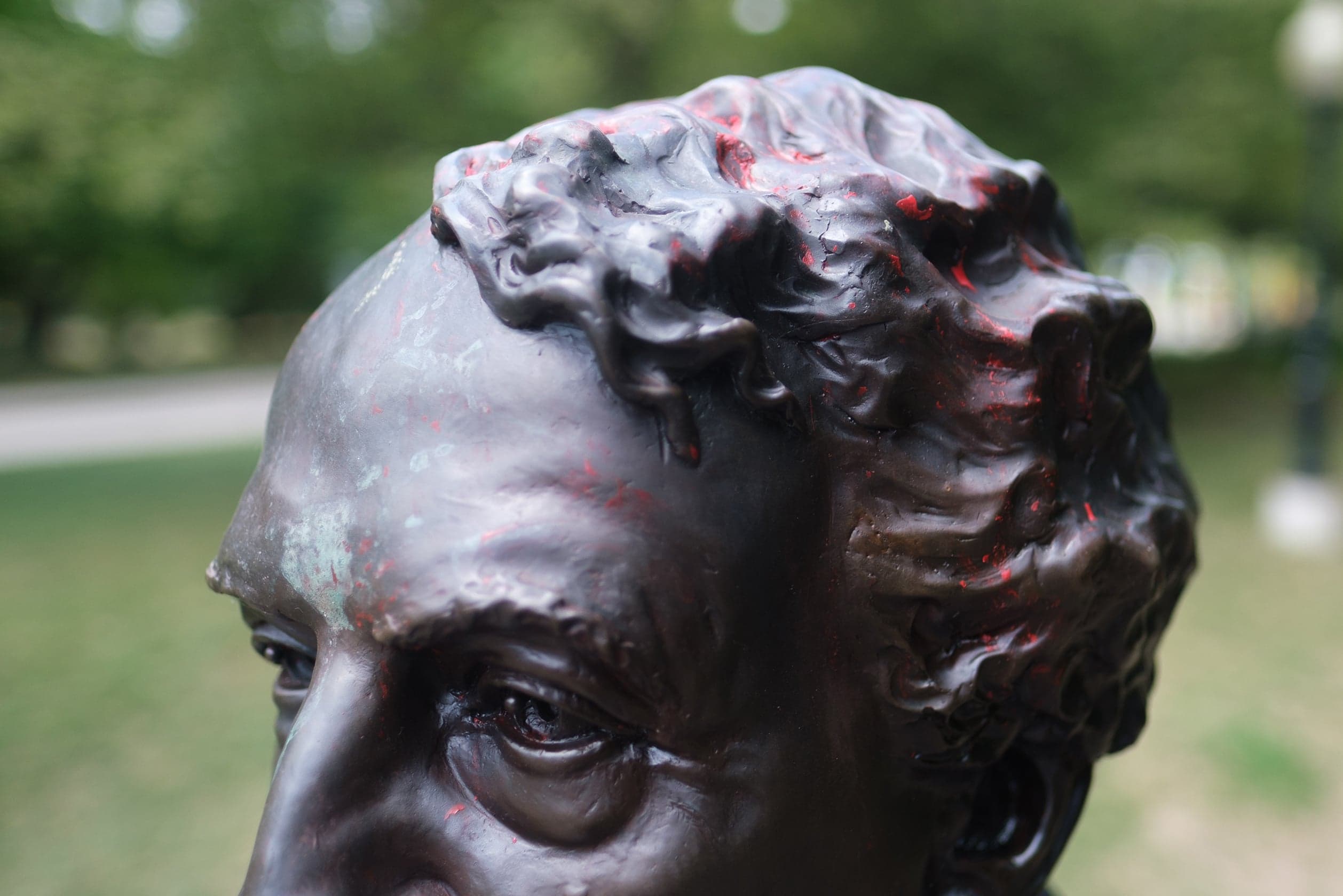 A statue of John A. Macdonald rests in purgatory