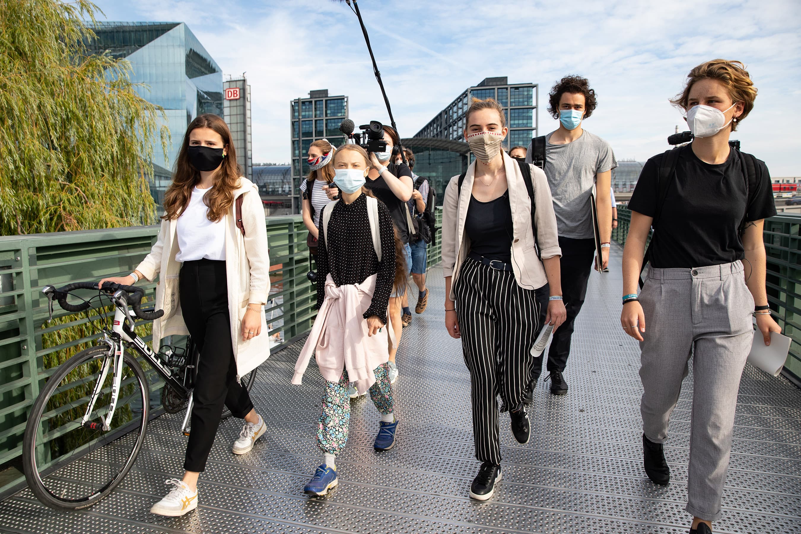 Climate activists (from left) Luisa Neubauer, Thunberg, Adelaide Charlier, Anuna De Wever (Clemens Bilan/EPA/CP)