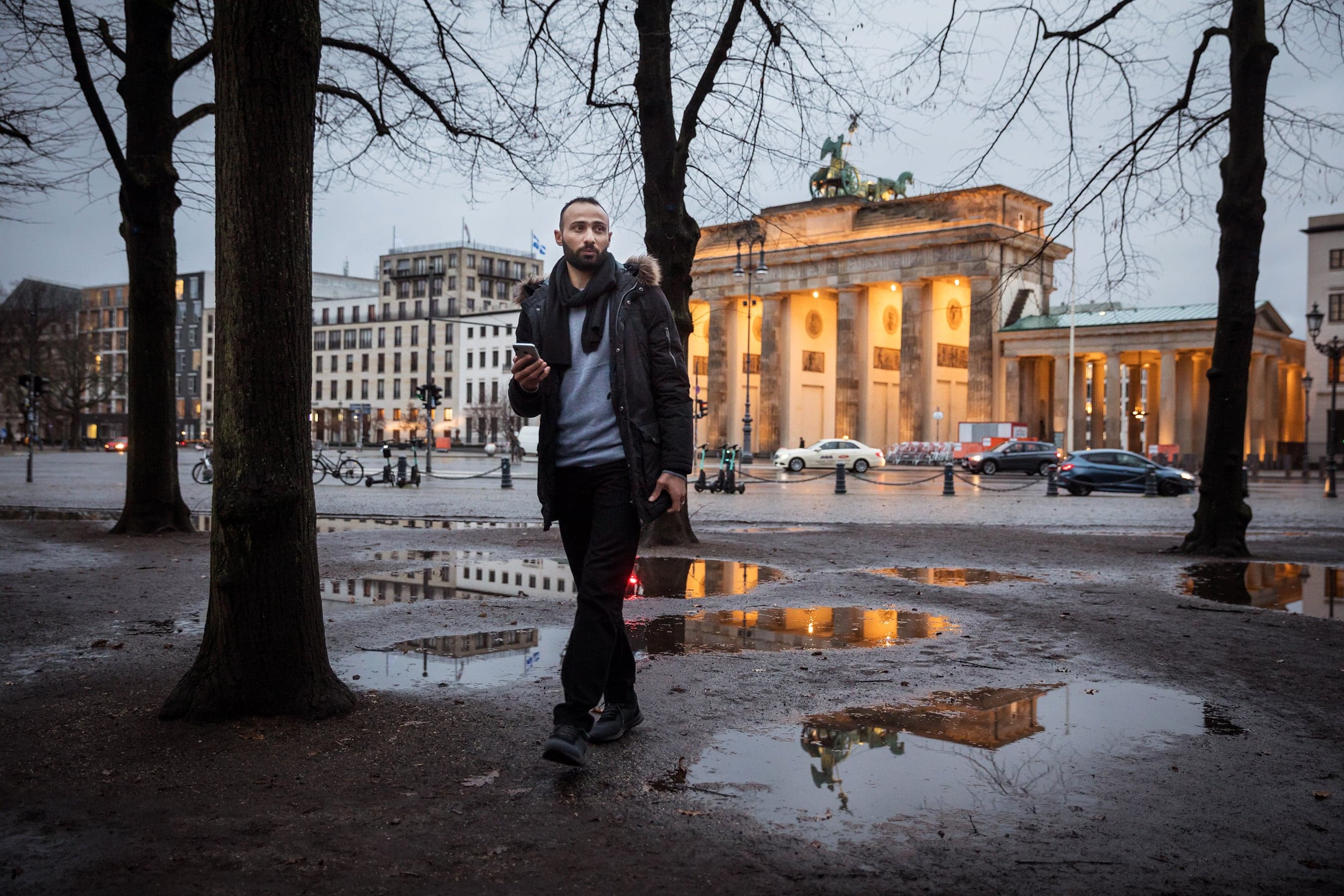 Alzaher in Berlin; after getting a job offer, he waited two months for his approval to work (Gordon Welters)