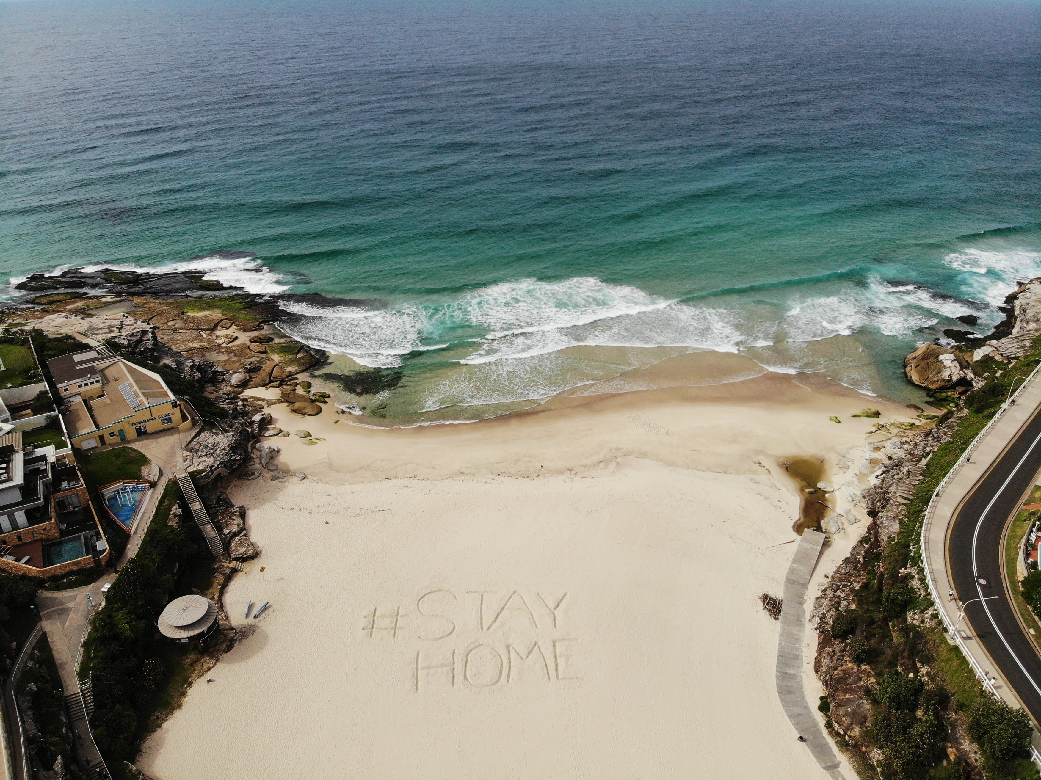 In contrast to Florida’s bustling shores, this empty beach in Sydney, Australia, shows how seriously the country took lockdown (James Gourley/Getty Images)