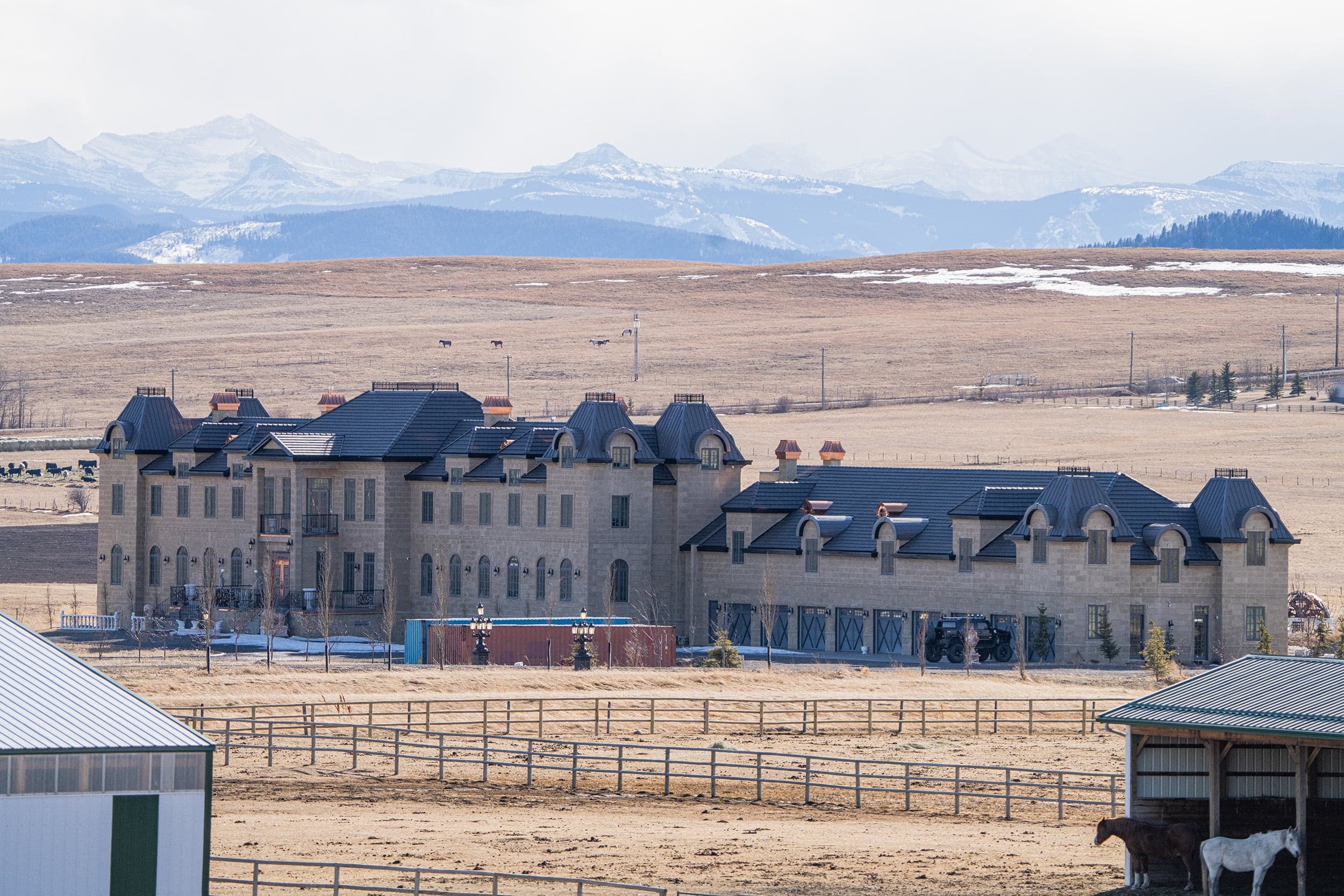 Sparse landscaping does little to conceal the home’s opulence (Photograph by Chris Bolin)
