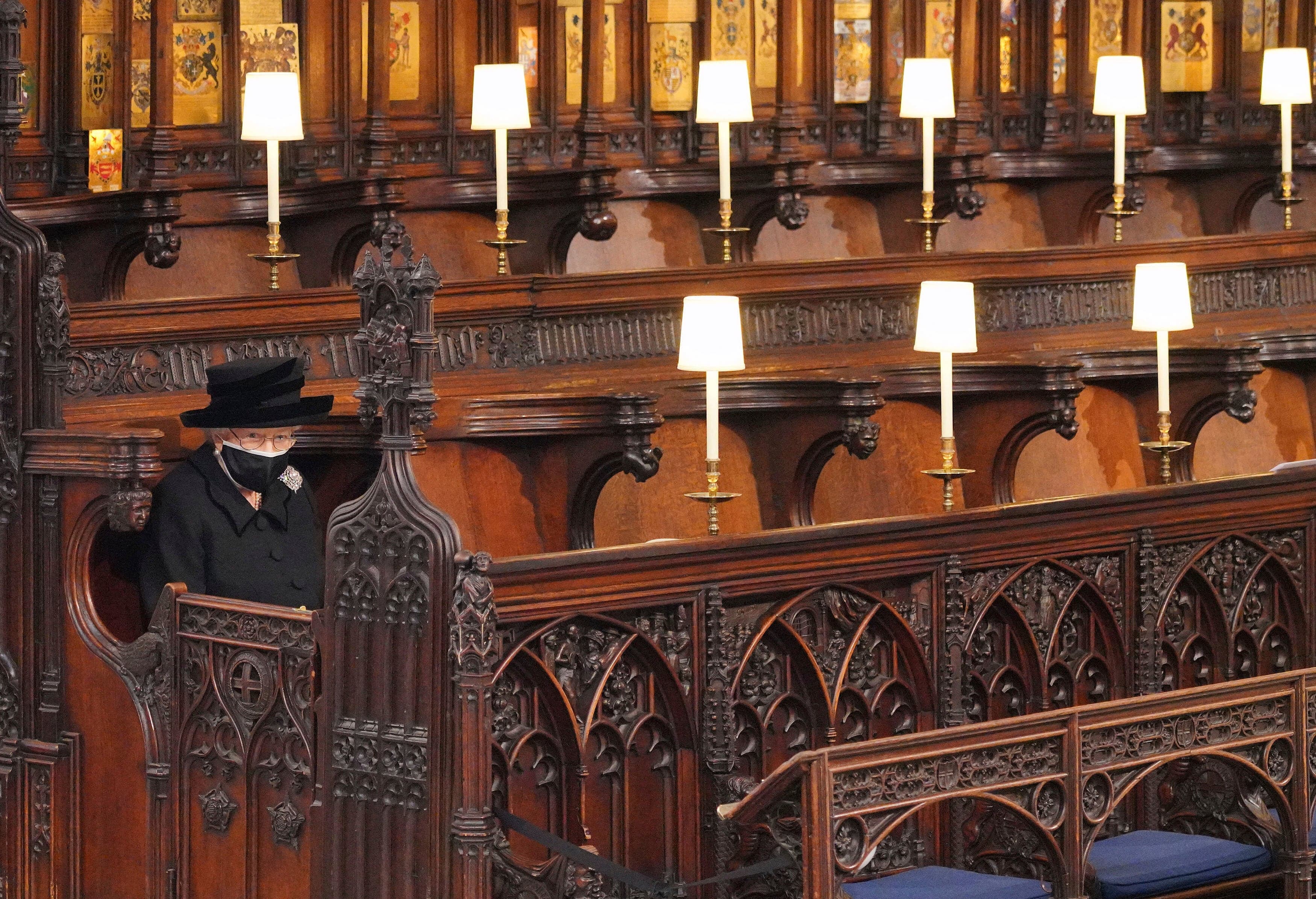 Prince Philip's funeral: At a service with 30 congregants, the Queen sat alone