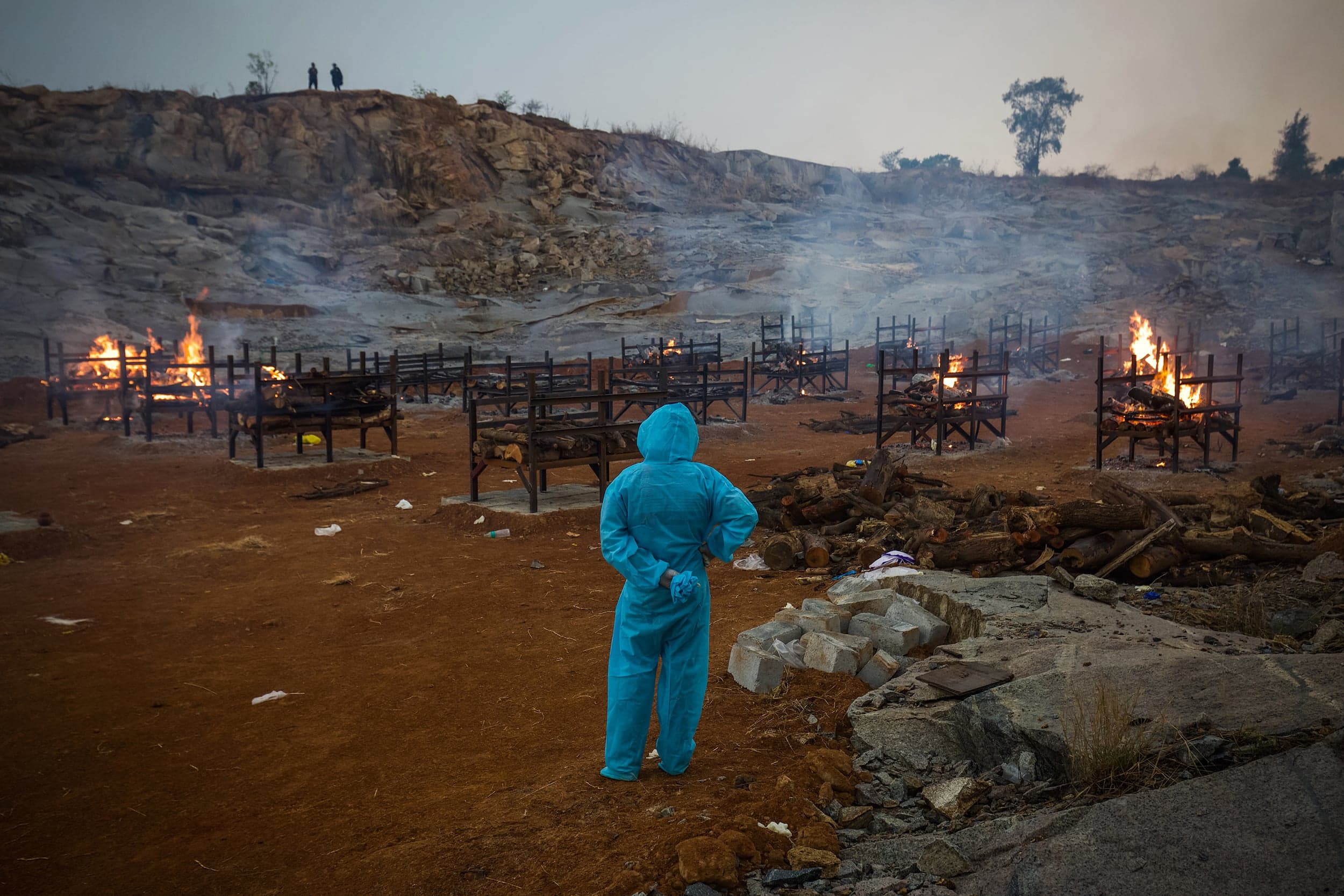 Mass cremations in Bangalore, India (Abhishek Chinnappa/Getty Images)