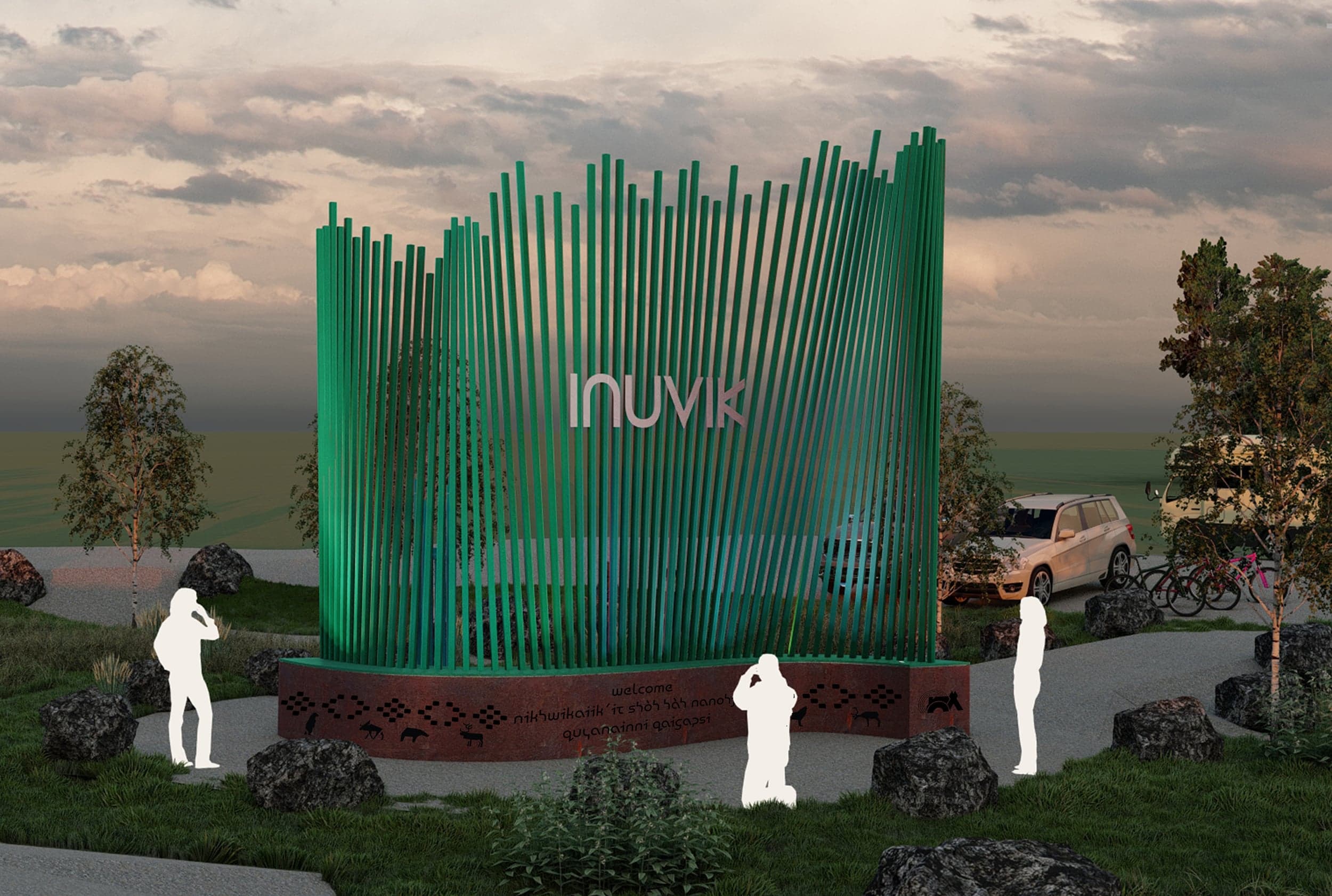 A rendering of the new Inuvik sign (Courtesy of Fathom Studios)