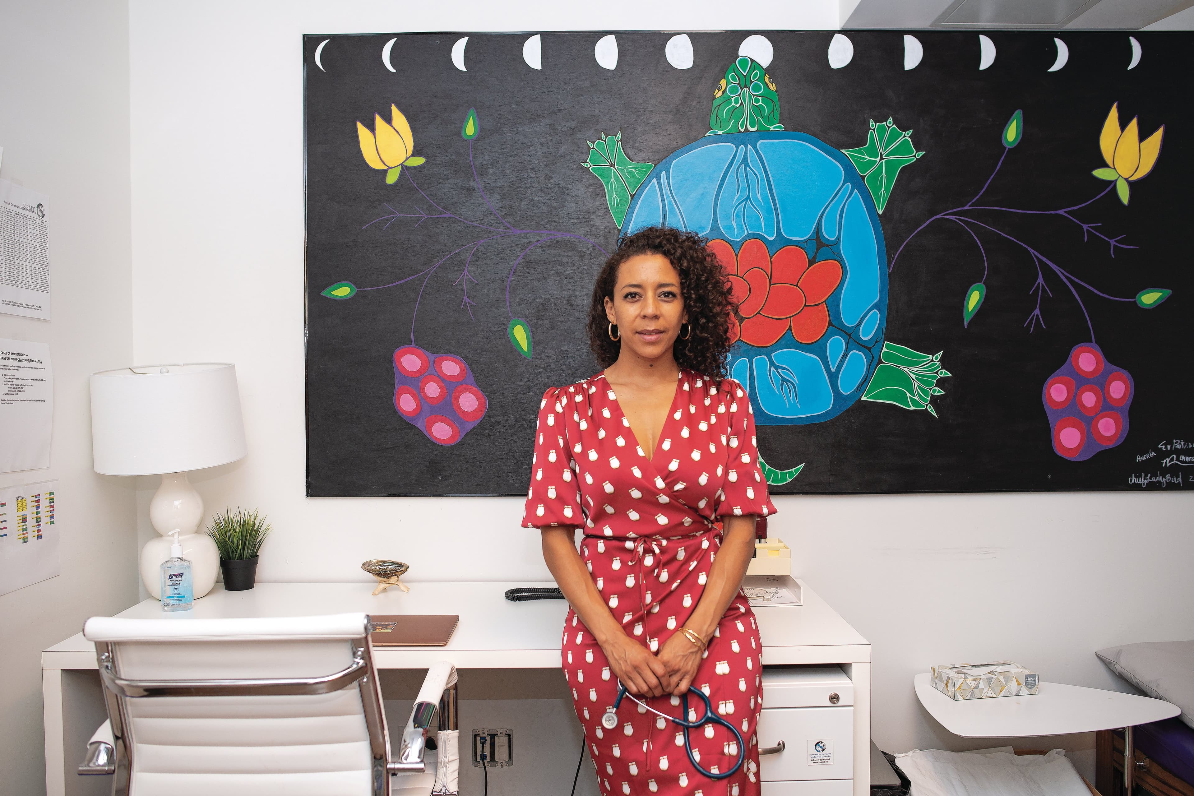 Shoush, at a Toronto midwifery clinic, is frustrated by the discriminatory narrative around vaccine hesitancy (Photograph by Solana Cain)