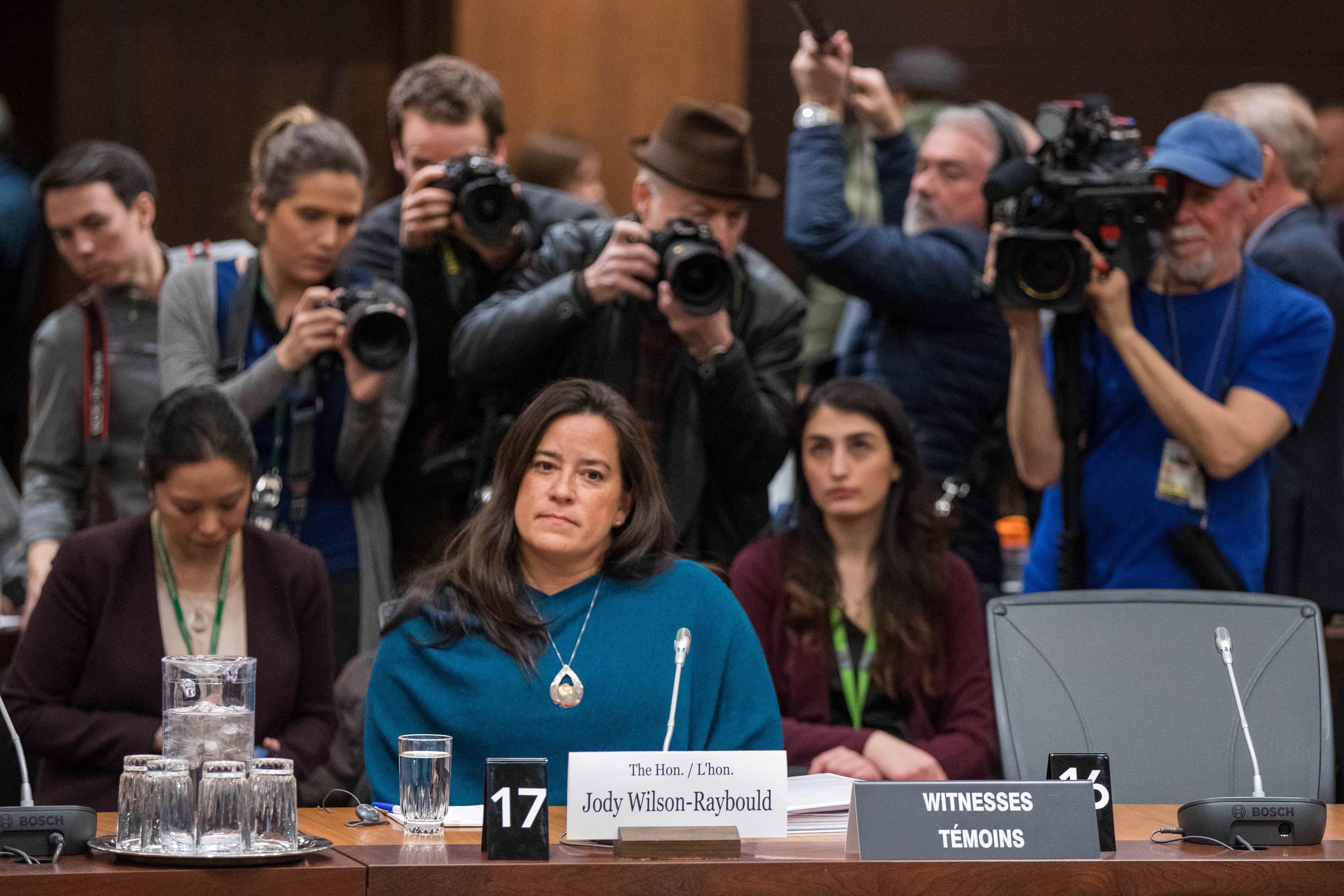 Wilson-Raybould gives testimony about the SNC-LAVALIN affair before a justice committee hearing in February 2019 (Lars Hagberg/AFP/Getty Images)