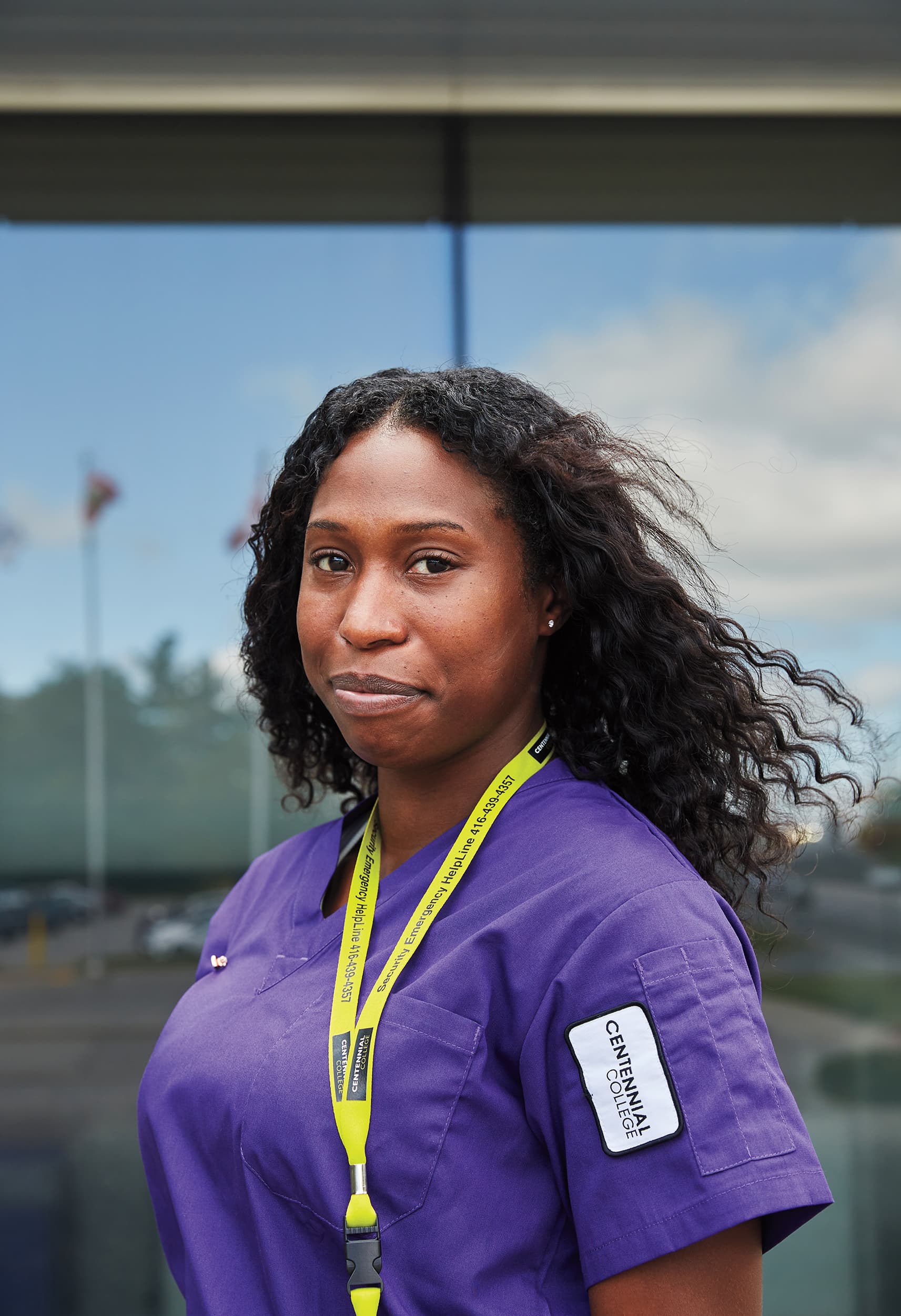 Centennial student, Jasmine Joseph in a clinical lab at the school for PSW workers. (Photograph by Carmen Cheung)