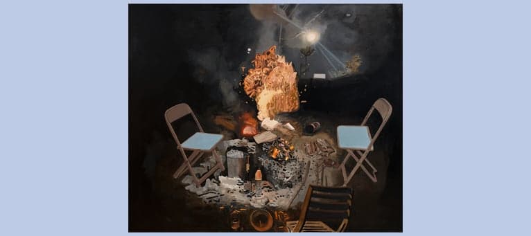 Fire by Margaux Williamson (Courtesy of Margaux Williamson/White Cube) “My closest friend and long-time collaborator is having her first museum show at the McMichael gallery (it’s on until May 9). It’s an incredible show. This is a painting of the fire we sat around, in her front yard, all winter long, during the pandemic.”