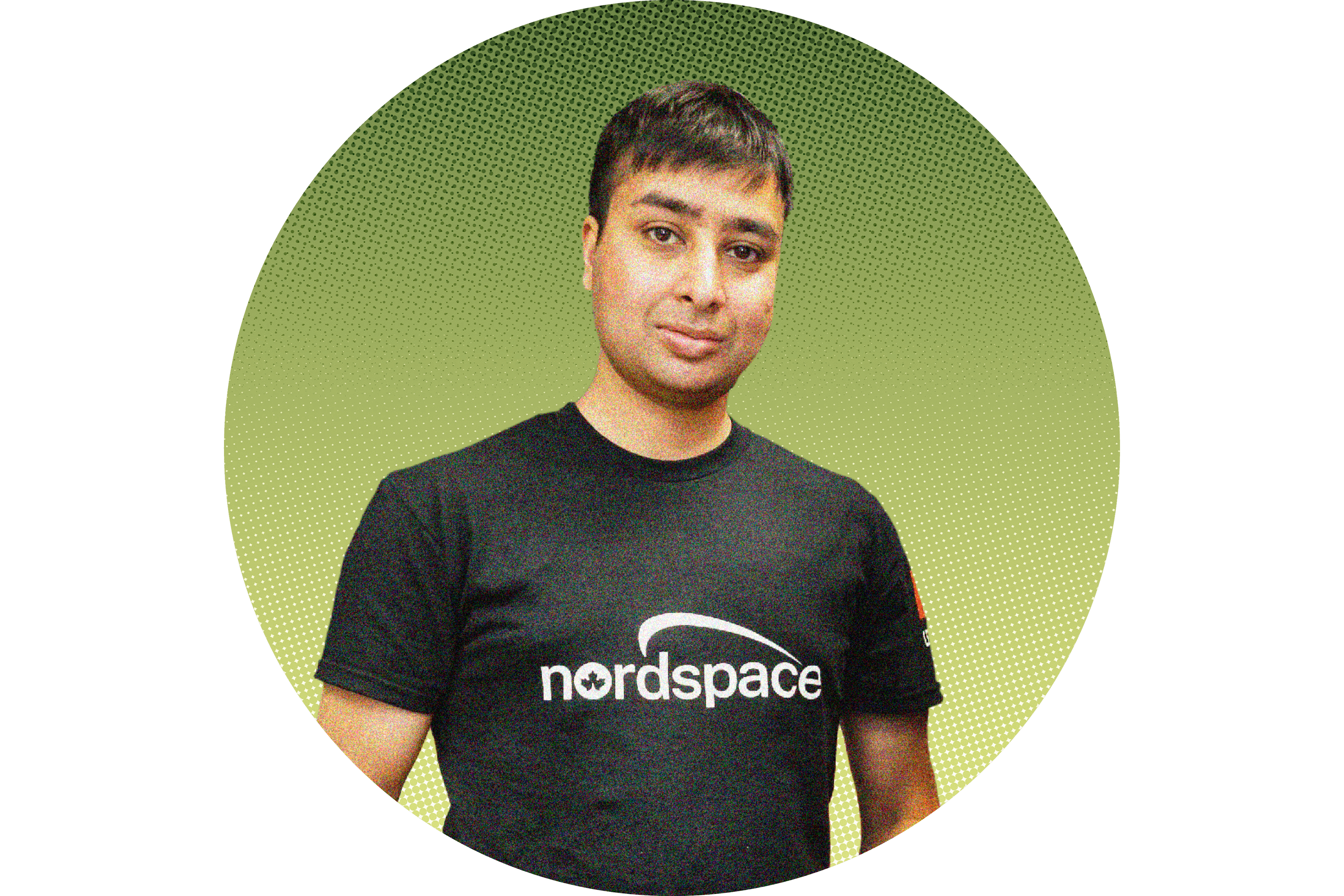 Rahul Goel in a Nordspace t-shirt