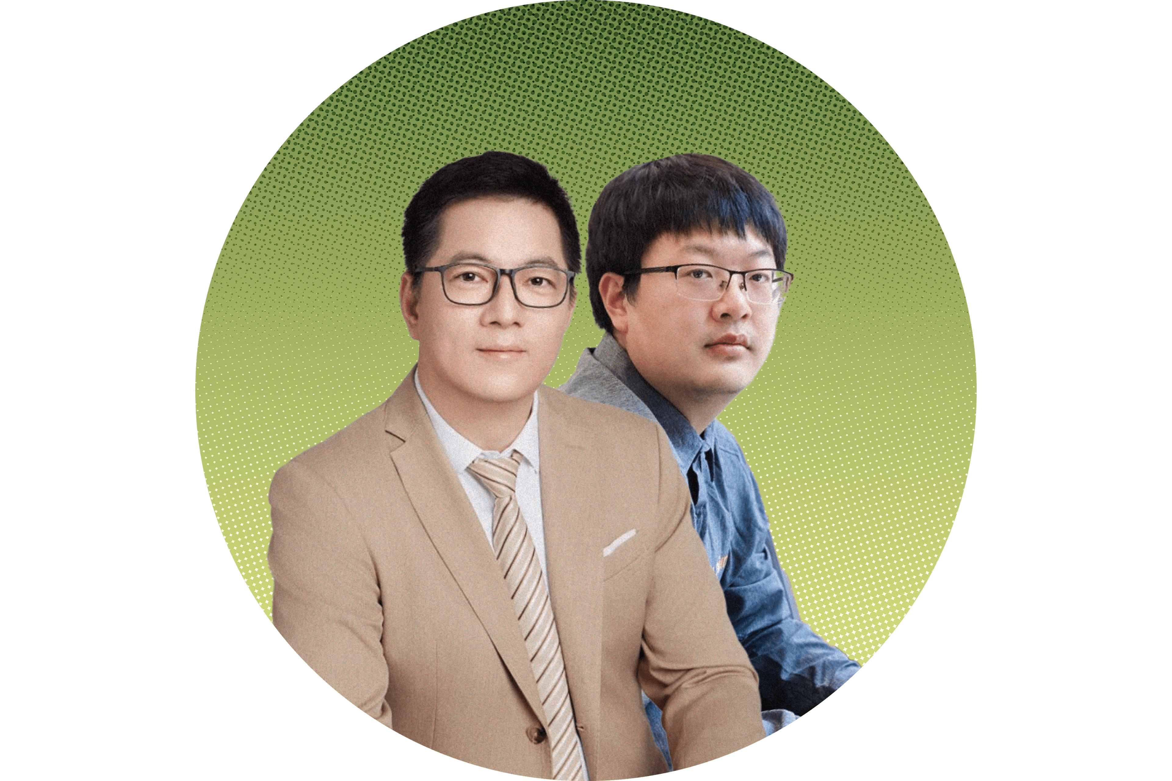 Peter Lu and Kevin Wang sitting side by side