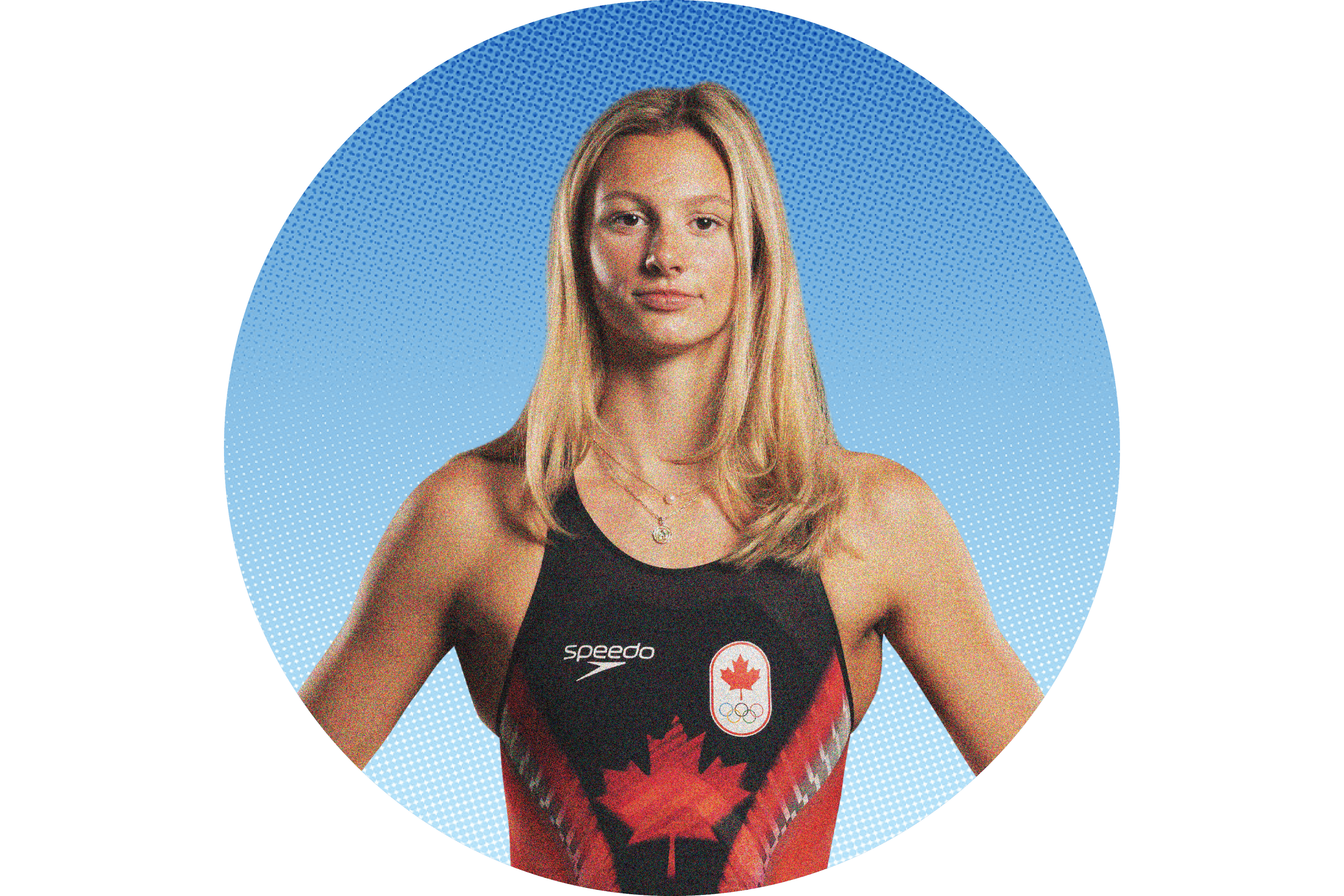 Summer McIntosh in a team Canada swimsuit