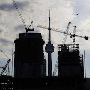 Condominiums are seen under construction in Toronto