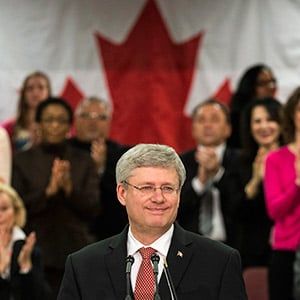 Canada&#8217;s PM Stephen Harper makes an announcement about the &#8220;Victims Bill of Rights&#8221; legislation in Mississauga