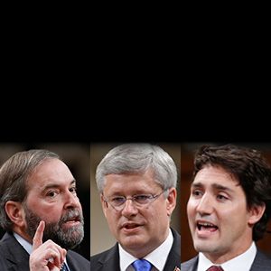 Mulcair, Harper, Trudeau.(Chris Wattie/Reuters; Sean Kilpatrick/CP)