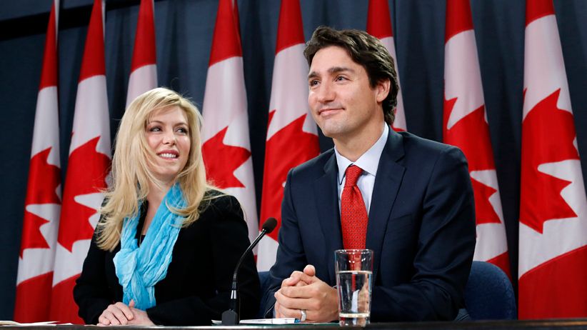 Liberal leader Trudeau and MP Adams take part in a news conference in Ottawa