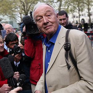 Former London mayor Ken Livingstone speaks to the media after appearing on the LBC radio station in London