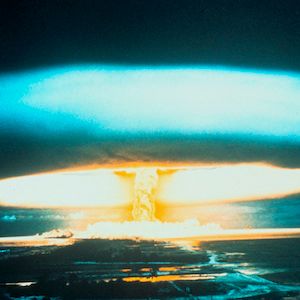 A 150-megaton thermonuclear explosion at Bikini Atoll on Mar. 1, 1954. Courtesy UNO. (Photo by Ann Ronan Pictures/Print Collector/Getty Images)