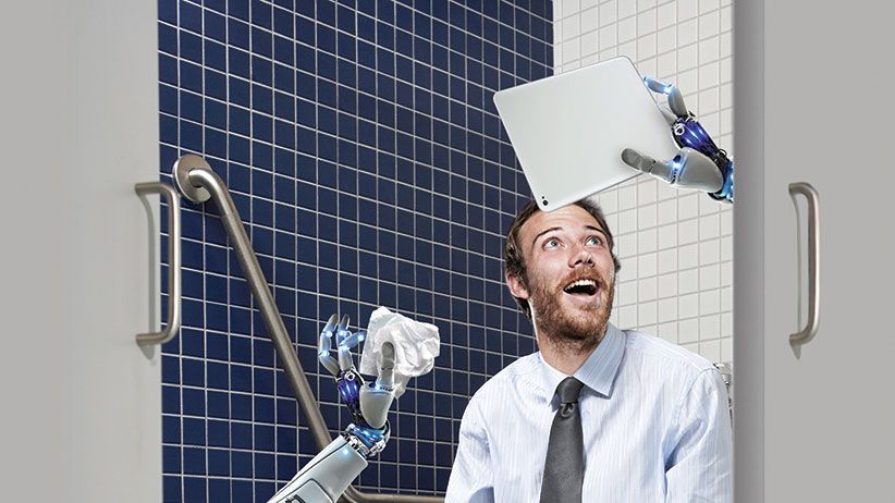 Robot-ipad-bathroom-lazy-human
