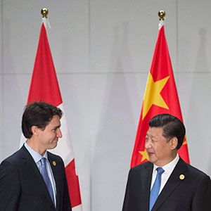 Justin Trudeau and Xi Jinping