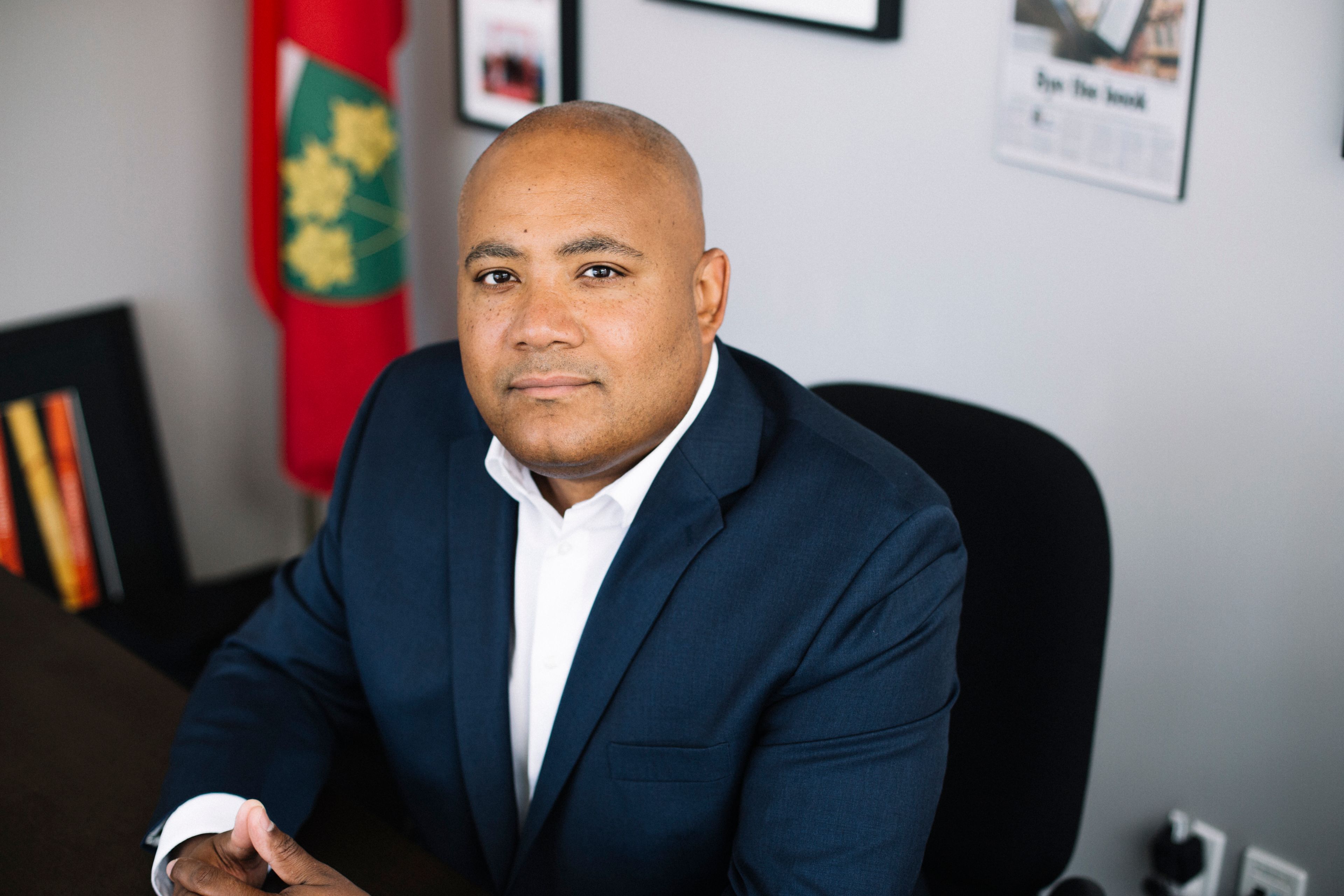 Michael Coteau in his Toronto office. (Photograph by Jalani Morgan)