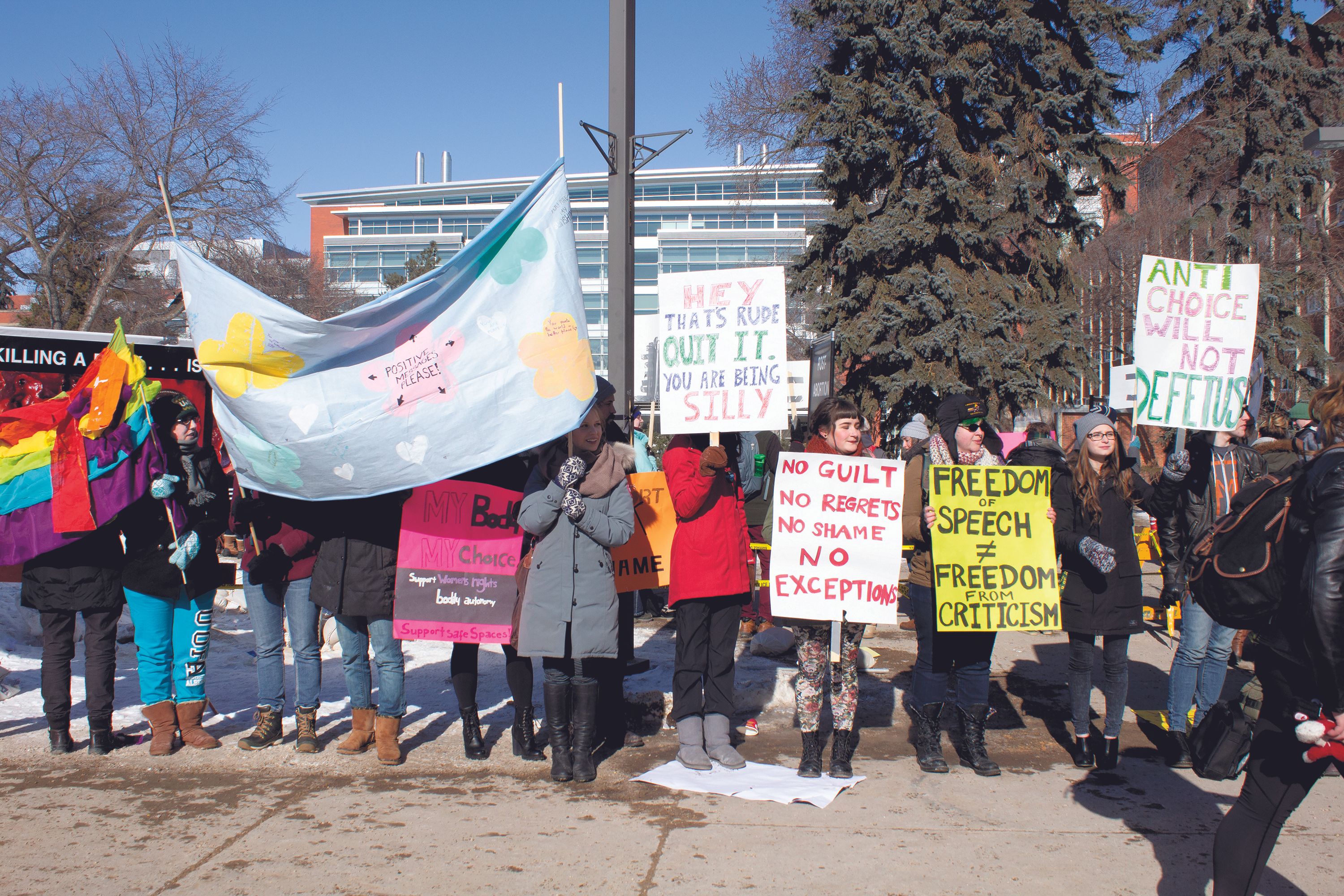 Anti-abortion protests at U of A. (Christina Vargais/The Gateway)