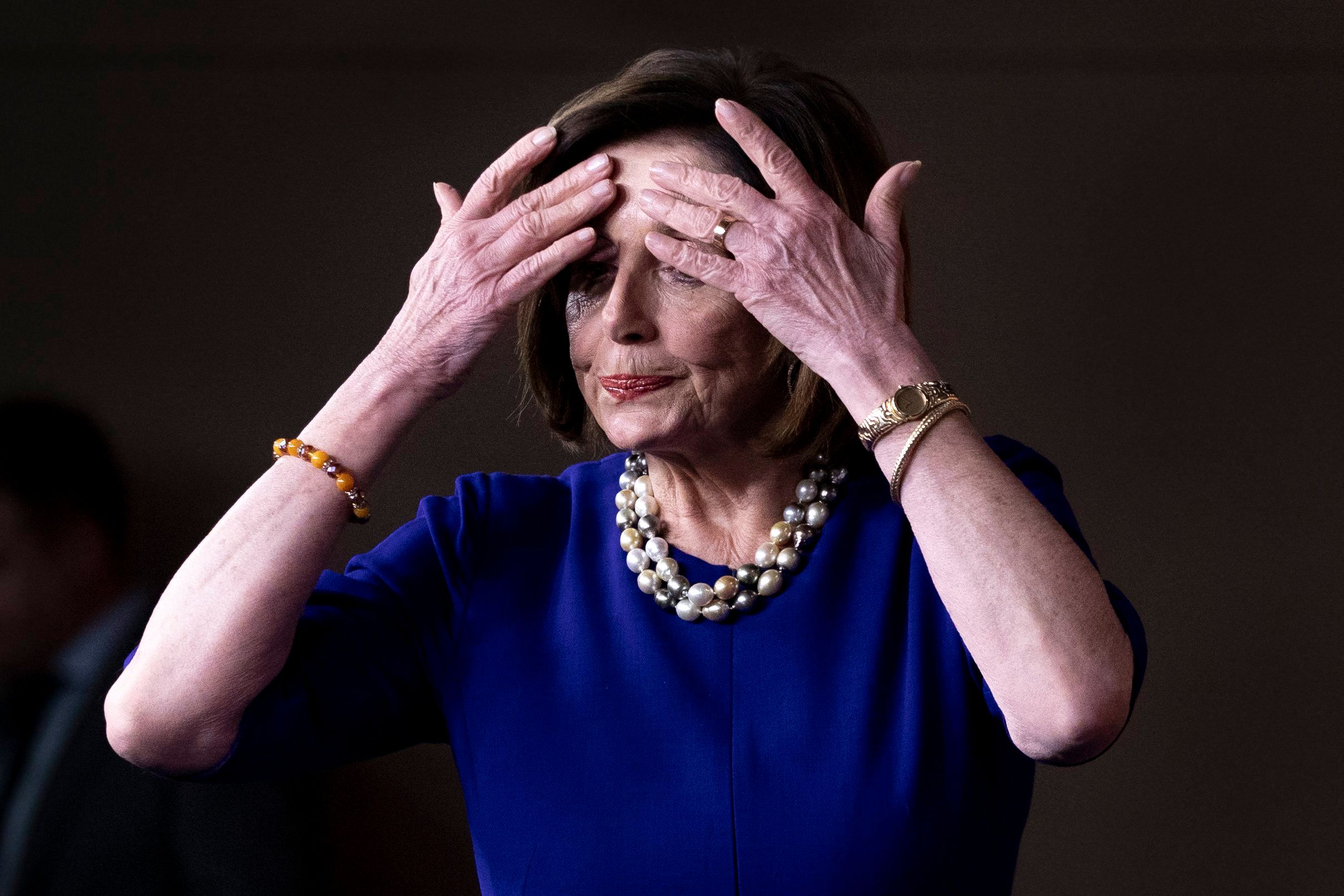 US Speaker of the House Nancy Pelosi holds a news conference