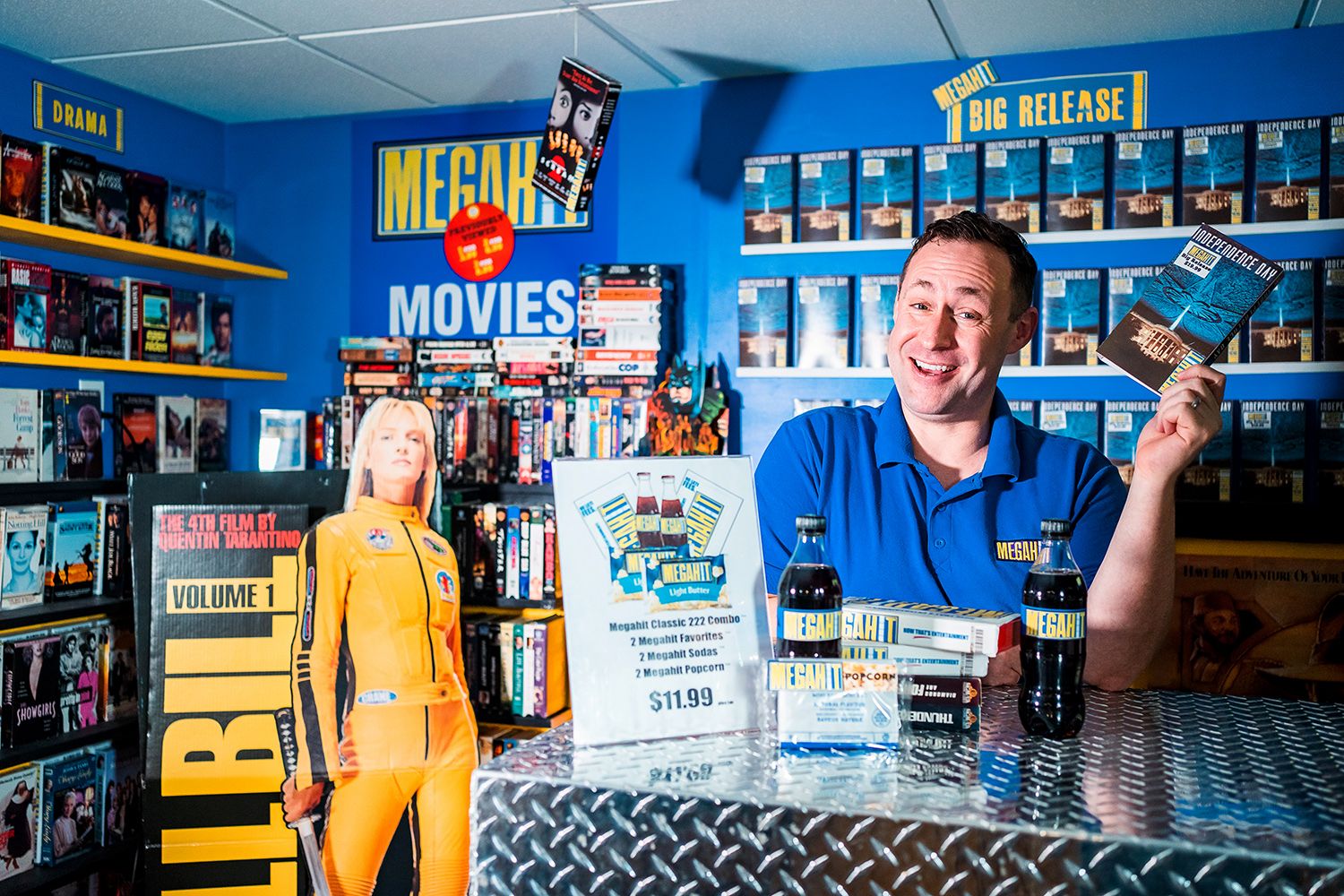 Lynch in his basement Blockbuster Video store in St. John's, Nfld.(Photograph by Alex Stead)