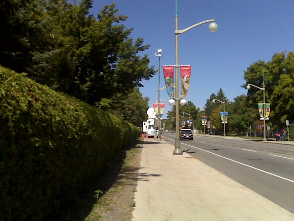 A sure sign of events transpiring: The CTV satellite van.