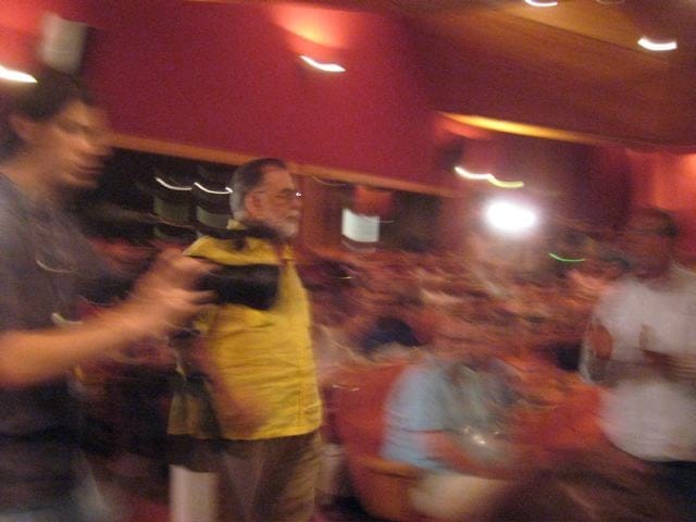 Francis Ford Coppola is greeted at the Directors Fortnight premiere of 'Tetro'
