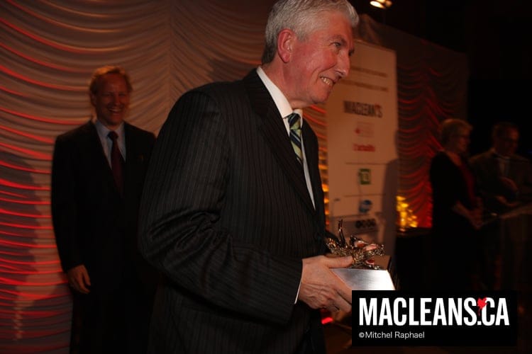 Bloc leader Gilles Duceppe accepts the award for “Most Knowledgeable MP”
