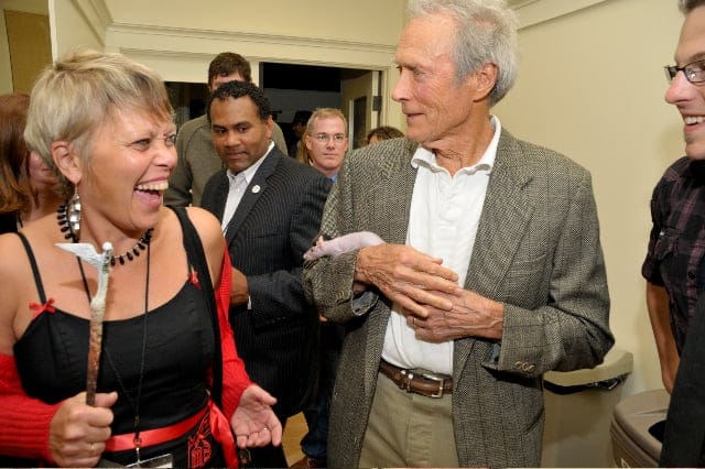 Penelope Buitenhaus with Clint Eastwood (and unidentified rat) in Carmel