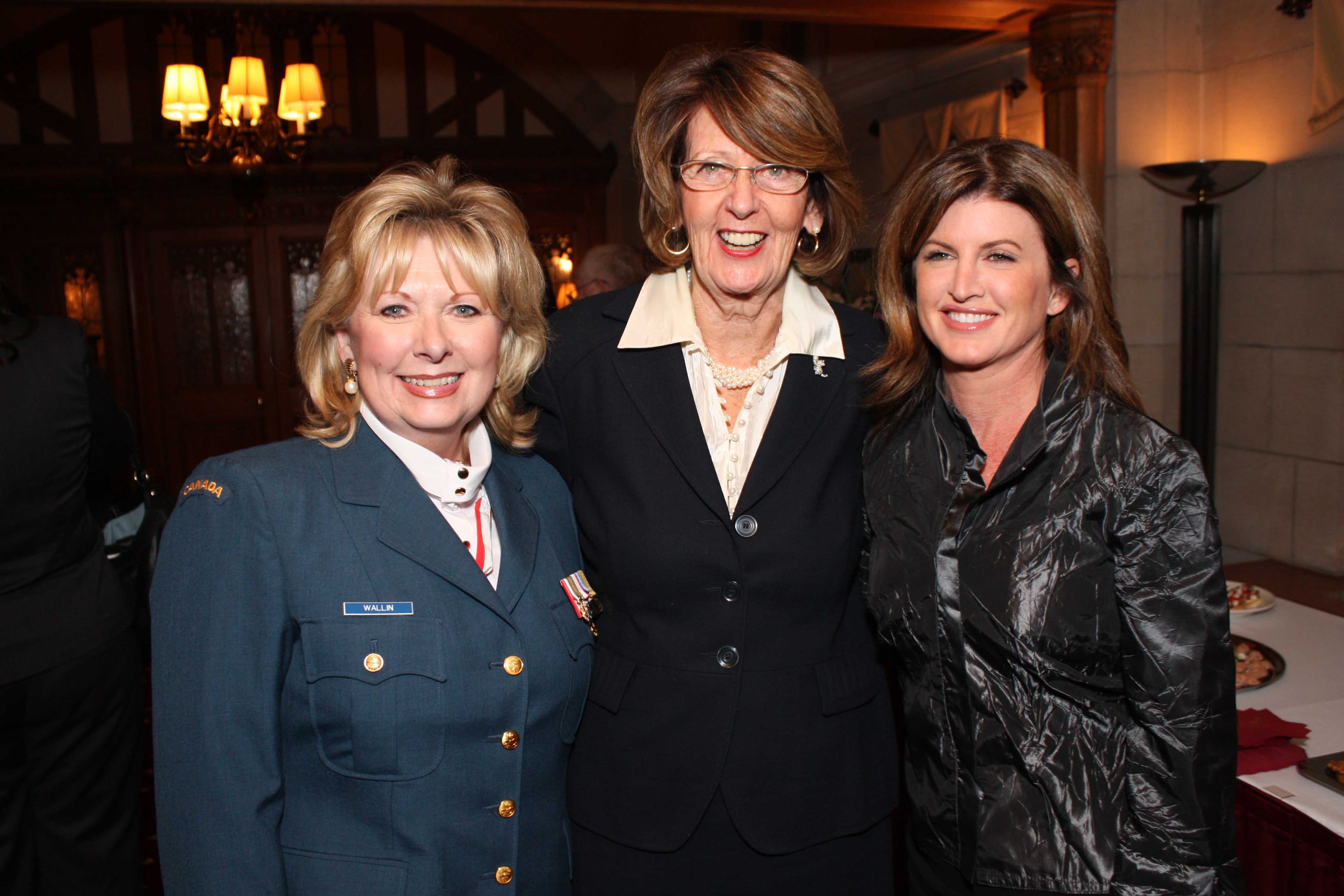 (Left to right) Conservative Senator Pamela Wallin, Leader of the Government in the Canadian Senate Marjory LeBreton and Rona Ambrose.