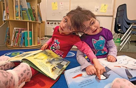 Tatiana and Krista go to school