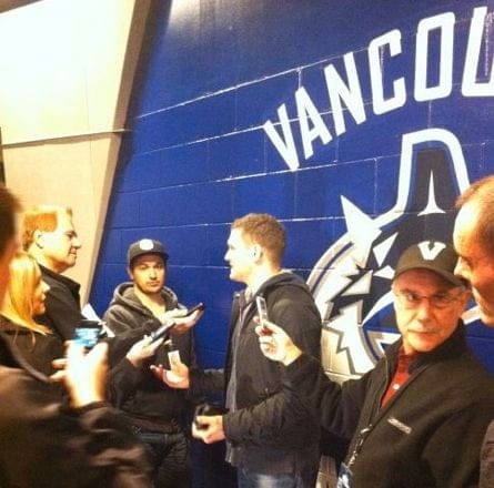 Michael Buble with the Vancouver Canucks
