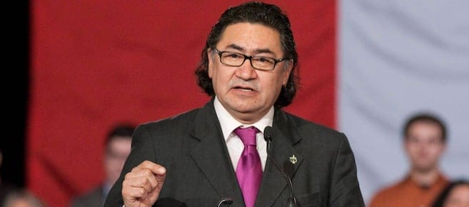NDP MP Romeo Saganash during a debate during the NDP leadership race in December 2011. (Fred Chartrand/CP)