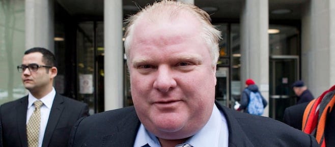 Toronto Mayor Rob Ford leaves a courtroom on Jan. 7, 2013. (Chris Young/CP)