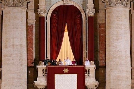 Newly elected Pope Francis, Cardinal Jorge Mario Bergoglio of Argentina appears on the balcony of St. Peter's Basilica after being elected by the conclave of cardinals, at the Vatican, March 13, 2013.
