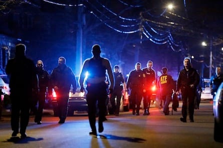APTOPIX Police Converge Mass