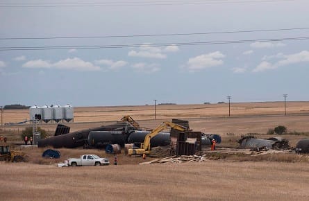 Train derailment in Landis