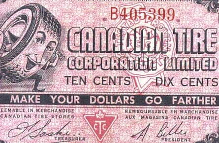 The first Canadian Tire bill. (Canadian Tire photo)