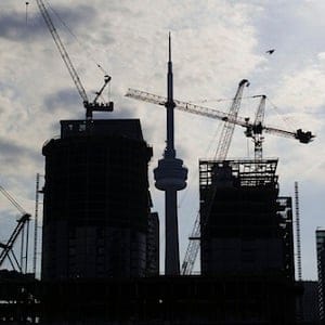 Condominiums are seen under construction in Toronto