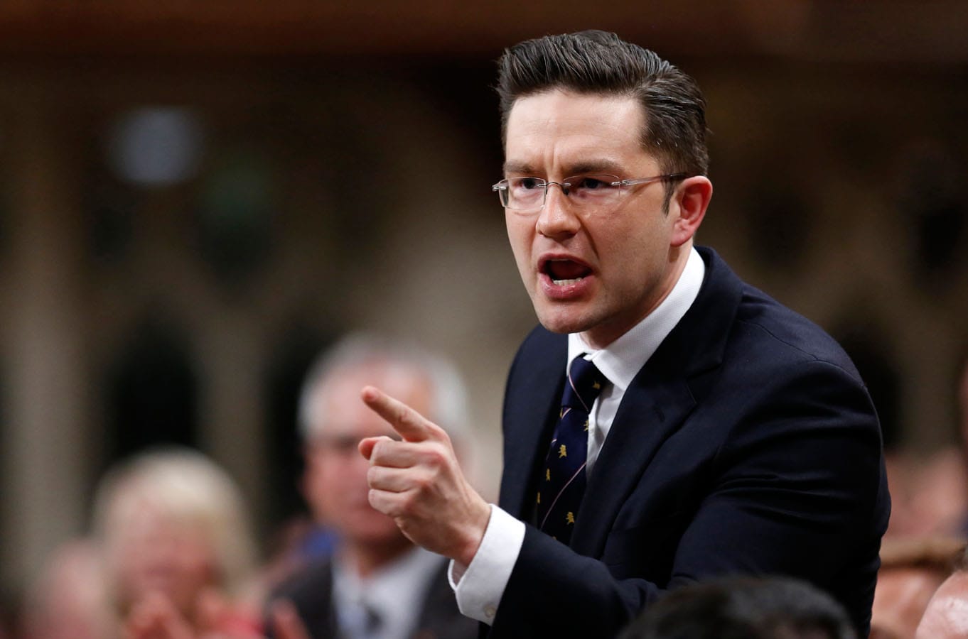 Canada's Minister of State for Democratic Reform Poilievre speaks during Question Period in the House of Commons on Parliament Hill in Ottawa