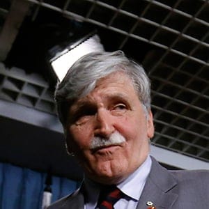 Senator Romeo Dallaire leaves at the conclusion a news conference on Parliament Hill in Ottawa