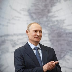 Russia's President Vladimir Putin attends a ceremony to award researchers and explorers of the Antarctic continent, in St. Petersburg
