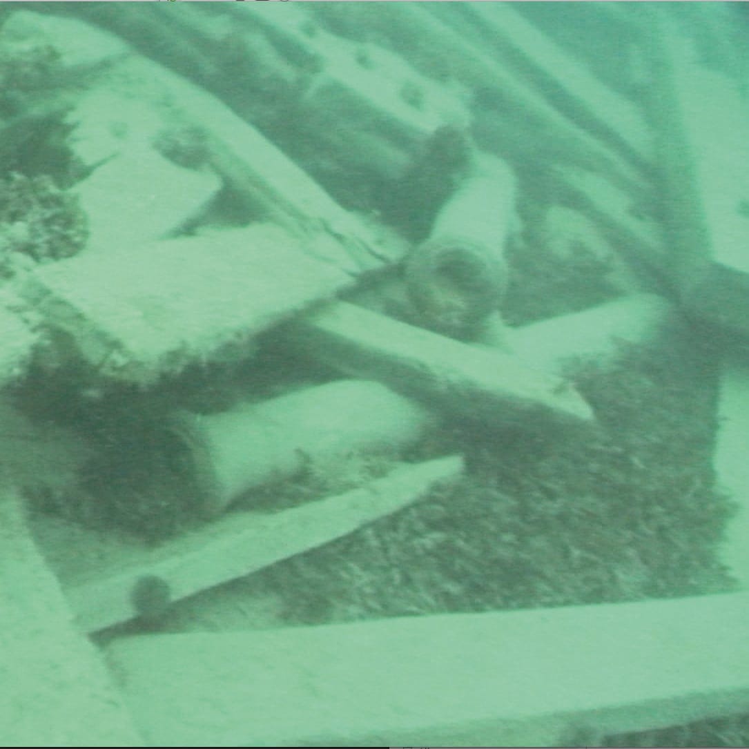 still from Parks Canada's underwater footage of the Franklin discovery