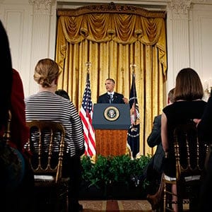 US President Obama holds press conference at White House after mid term elections