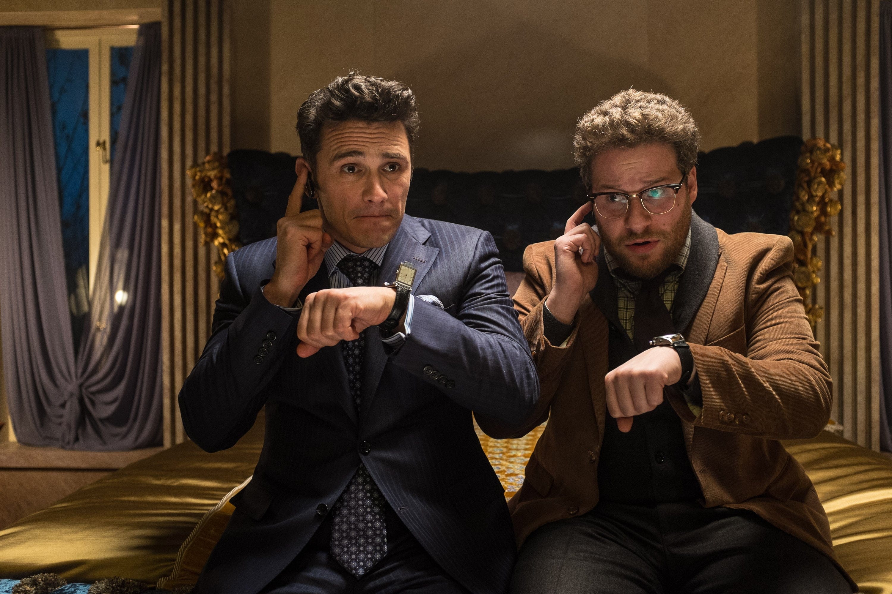 James Franco, left, and Seth Rogen in "The Interview." (AP Photo/Columbia Pictures, Sony)