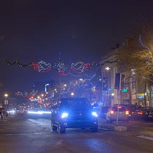 Saskatoon Christmas lights. Photograph by Derek Mortensen.