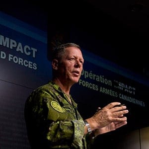 Commander of Canadian Joint Operations, Lieutenant-General Jonathan Vance, speaks during a technical briefing, Monday, January 19, 2015 (Adrian Wyld/CP)