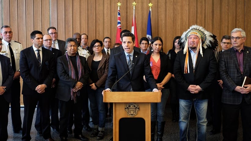 Mayor Brian Bowman addresses the media regarding racism in Winnipeg. (Mike Deal/Winnipeg Free Press)